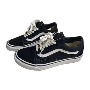 VANS Old Skool Sneakers Low Top Black Suede 508731 Men 7.5 Women 9